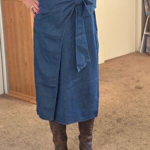 Denim Long Skirt